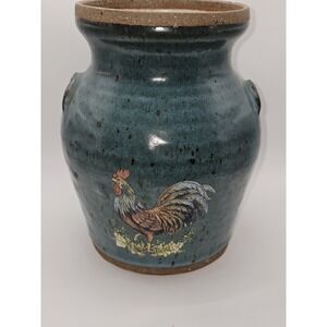 Handcrafted Pottery* Signed* Rooster Detail*‎ Vintage LOT CC